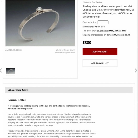 Lonna Keller freshwater Pearl & garnet necklace - Picture 11 of 11